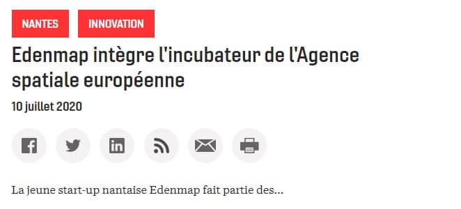 le-journal-des-entreprises-intégration-edenmap-referencement-adresses-incubateur-agence-spatiale-europeenne